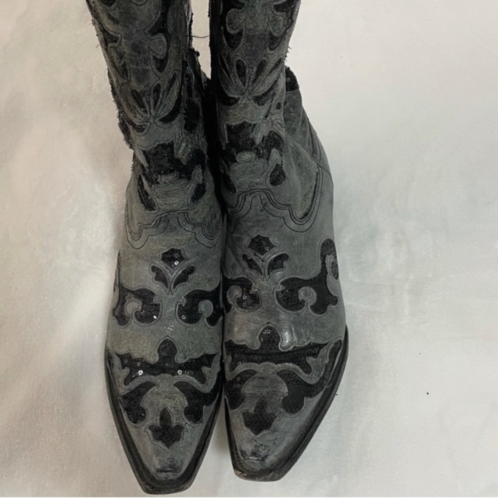 Corral Sequin Inlay Distressed Western Boots